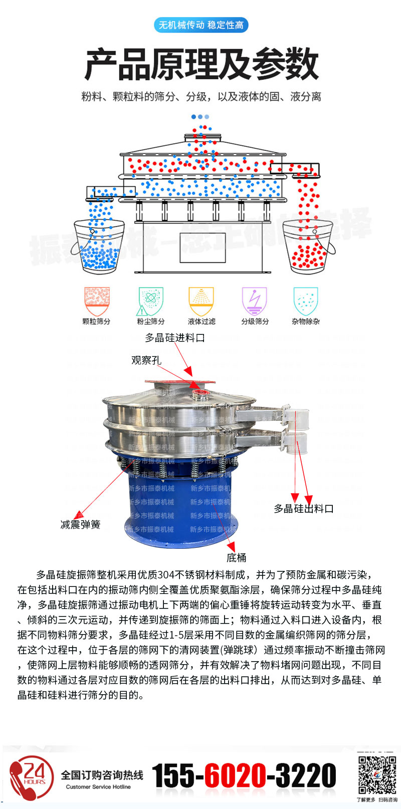 硅料振動(dòng)篩的工作原理和結(jié)構(gòu)